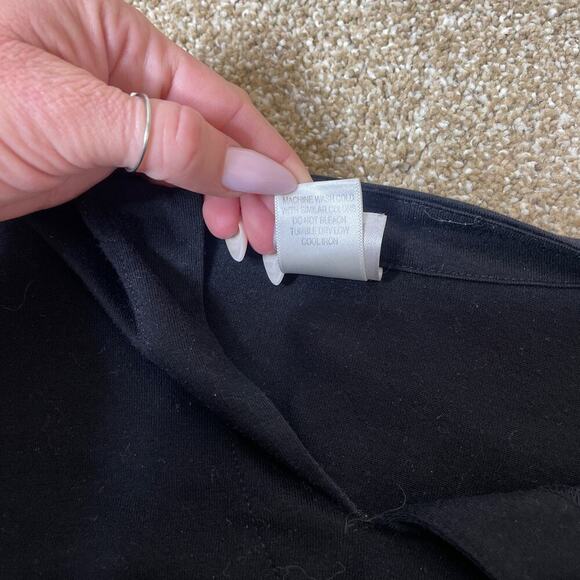 Natori top blouse T-shirt boxy black V-neck short sleeve SZ XL basic layering - Picture 7 of 9